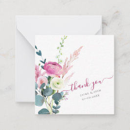 PixDezines Watercolor Pink Ranunculus Vielen Dank Mitteilungskarte