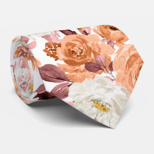 PixDezines Watercolor Rost Orange Rosen Herbst Krawatte