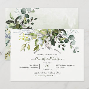 PixDezines Watercolor Rustic Eukalyptus Bridal Einladung