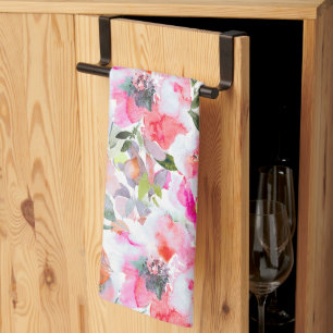 PixDezines Watercolor Sommer Blumen  Geschirrtuch