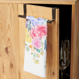 PixDezines Watercolor Sommer Floral Geschirrtuch
