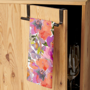 PixDezines Watercolor Sommer Floral Geschirrtuch
