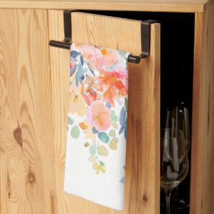 PixDezines Watercolor Sommerblumen  Geschirrtuch