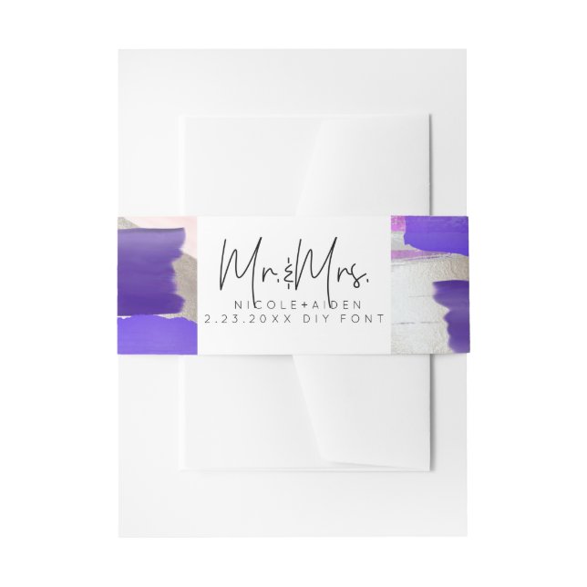 PixDezines Watercolor Swatches Lila Einladungsbanderole (Vorderseite Beispiel)
