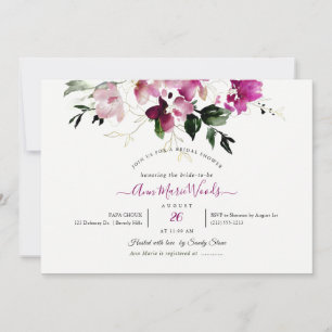 PixDezines Watercolor Sweetpeas Cherry Red Einladung