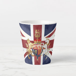 PIXDEZINES WATERCOLOR UNION JACK und INSIGNIE Milchtasse