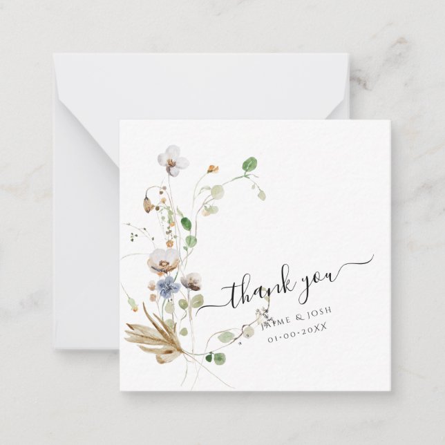 PixDezines Watercolor Wilde Blume Mitteilungskarte (Vorderseite)
