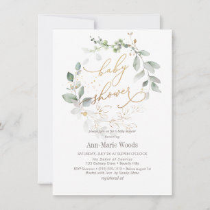 PixDezines Watercolor Wreath Baby Shower Einladung