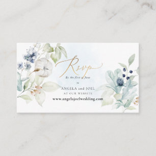 PixDezines Web RSVP Dusty Blue Winter Cotton Begleitkarte