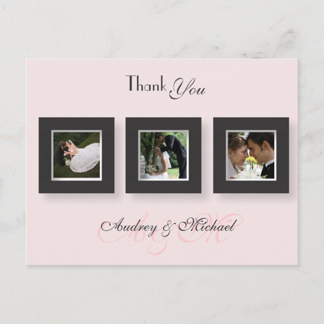 PixDezines Wedding Vielen Dank Fotos/DIY Farbe Postkarte (Vorderseite)