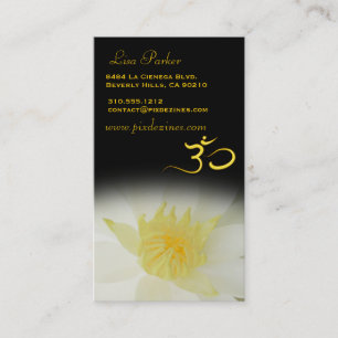 PixDezines weiße Lotus, Om Yoga, Heiler Visitenkarte