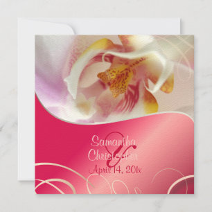 PixDezines Weißer Orchid  Pink und weiß Einladung
