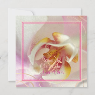 PixDezines Weißer Orchid  Pink und weiß Einladung