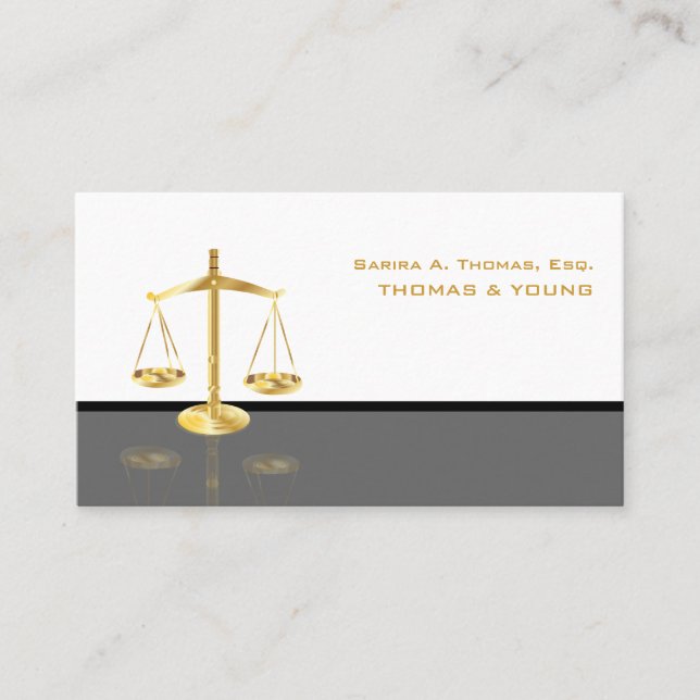 PixDezines WHITE+GRAY ATTORNEYS/DIY FARBEN Visitenkarte (Vorderseite)