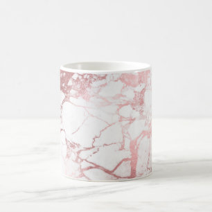 PixDezines WHITE MARBLE+IMITATS ROSE GOLD VEINS Kaffeetasse