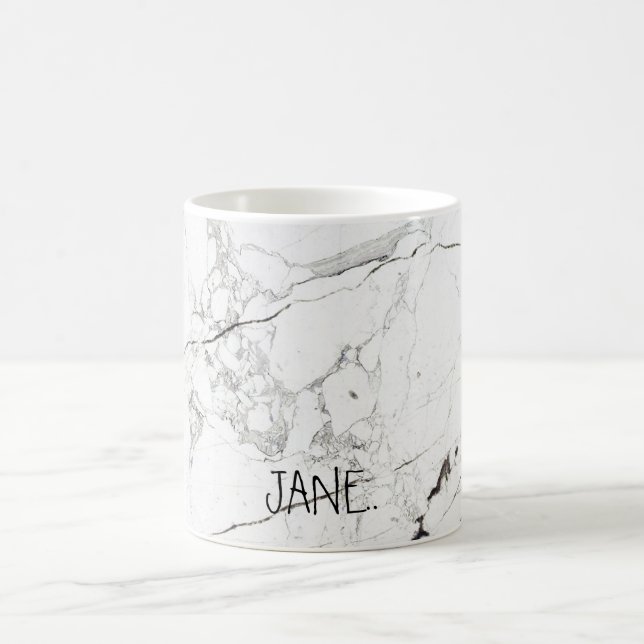 PixDezines WHITE MARBLE Kaffeetasse (Mittel)