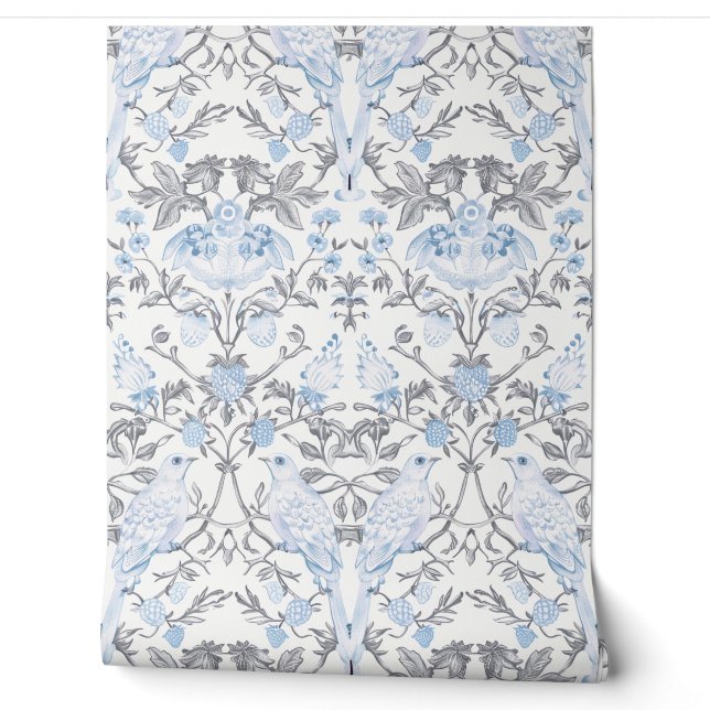 PixDezines William Morris Blue Strawberry Thief Tapete (Abrollen)