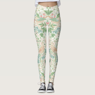 PixDezines William Morris Strawberry Diief Mint Leggings