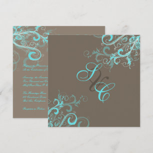 PixDezines Wirbel, Aqua + Kakao Einladung