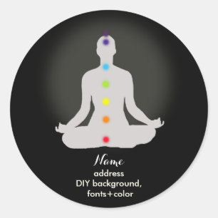 PixDezines Yoga Chakra/Meditation/DIY Hintergrund Runder Aufkleber