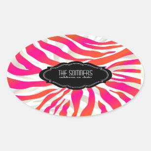 PixDezines Zebra / DIY-Farbe Ovaler Aufkleber
