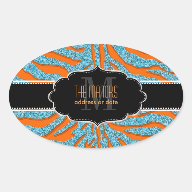 PixDezines zebra/DIY Farben Ovaler Aufkleber (Vorderseite)