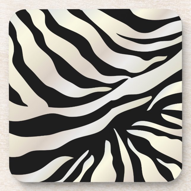 PixDezines Zebra-Farben Getränkeuntersetzer (Vorderseite)