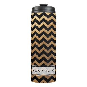 PixDezines Zickzack/Imitate Metallic Gold Thermosbecher