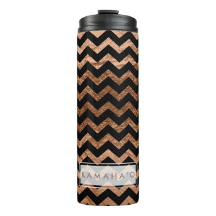 PixDezines Zickzack/Imitate Metallic Kupfer Thermosbecher