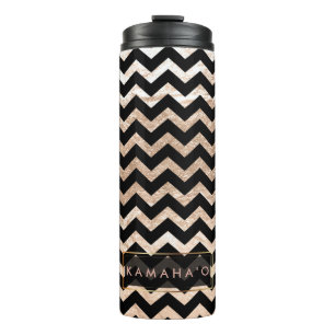 PixDezines Zickzack/Imitate Metallische Rose Gold Thermosbecher
