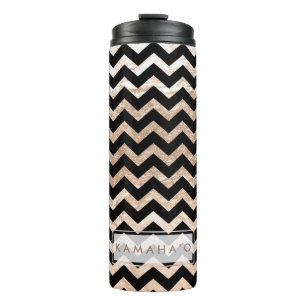 PixDezines Zickzack/Imitate Metallische Rose Gold Thermosbecher