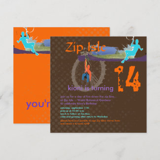 PixDezines Zip Line/DIY Hintergrundfarbe Einladung