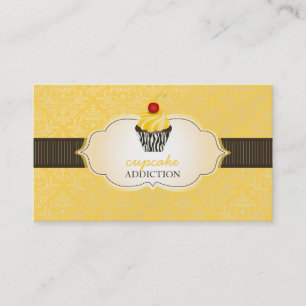 PixDezines Zitronen-Limonen-Swirls-Cupcake+Pinstre Visitenkarte