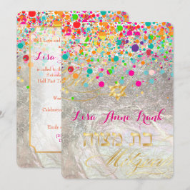 PixDezinesDazelblume/Regenbogen/Fledermausmitzvah Einladung