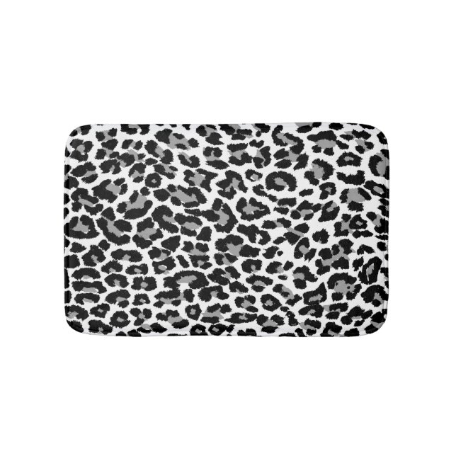 PixDezinesGray LeopardHintergrundfarbe Badematte (Vorderseite)