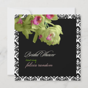PixDezinesGrüner Orchid+Olivia-Damast Einladung