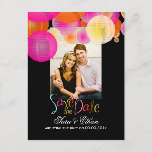PixDezinesLterns Save the Date Ankündigungspostkarte