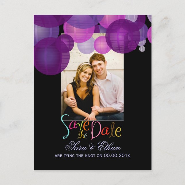 PixDezinesLterns Save the Date Ankündigungspostkarte (Vorderseite)