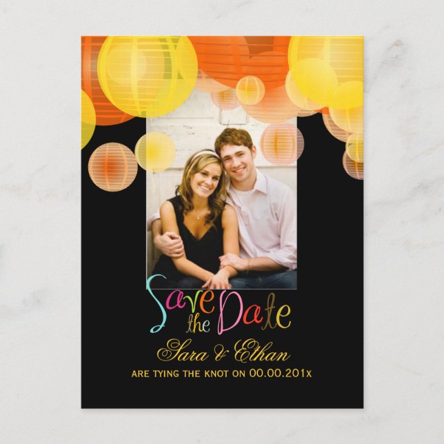 PixDezinesLterns Save the Date Ankündigungspostkarte (Vorderseite)