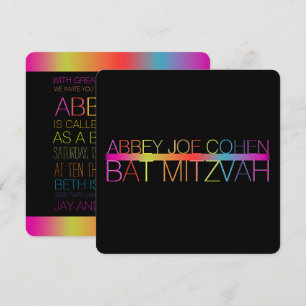 PixDezinesNeons/typografisch/bat mitzvah Einladung