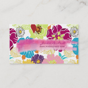PixDezinesRetrotropische Blume/DIY-Farbton Visitenkarte