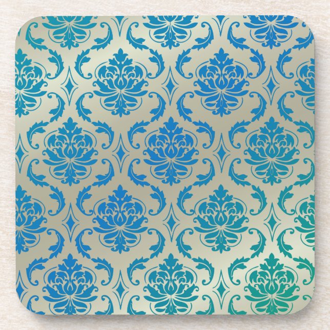 PixDezinesVendome Damask/DJ Hintergrundfarbe Untersetzer (Vorderseite)