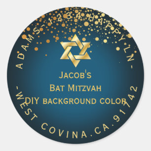 PixDezinesZzzled/Imitate gold/mitzvah/DIY Runder Aufkleber
