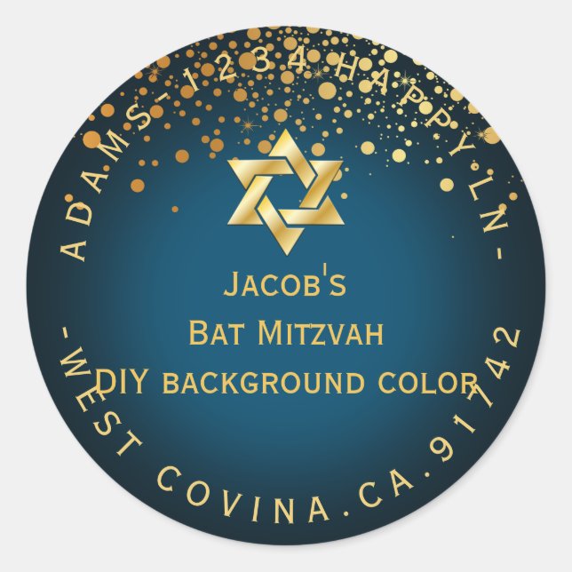 PixDezinesZzzled/Imitate gold/mitzvah/DIY Runder Aufkleber (Vorderseite)