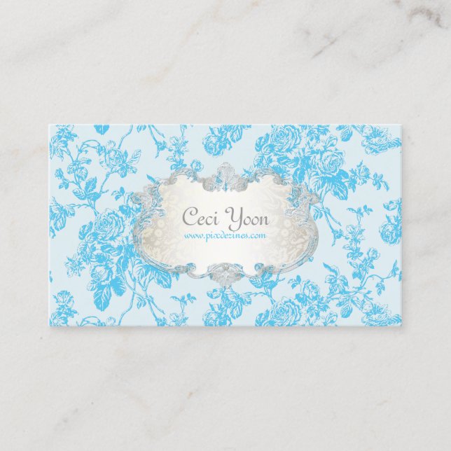 PixDezinves-Toile/Aqua-blaue Rose/DIY-Hintergrund Visitenkarte (Vorderseite)