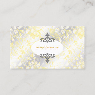 PixDezinves Vintage Rose Gelb+Grau Visitenkarte