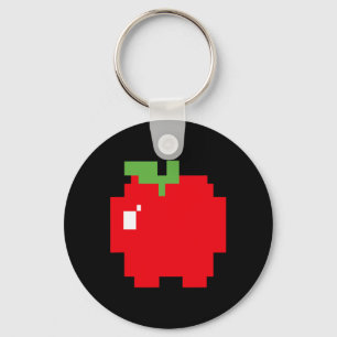 Pixel Apple 80er Retro Arcade Videospiel Halloween Schlüsselanhänger