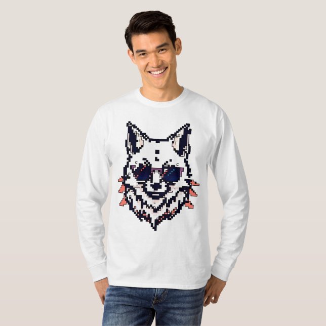 Pixel Arctic Fox T-Shirt (Vorne ganz)