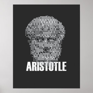 Pixel-Aristoteles-Kopfmosaik Poster