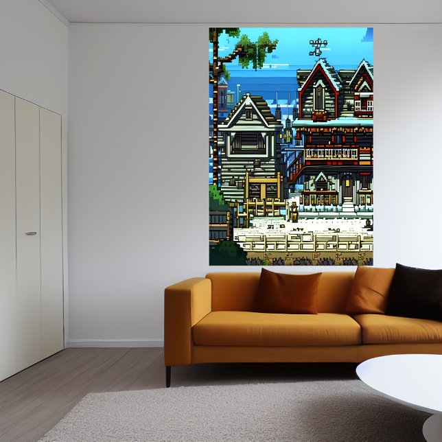 Pixel art, amerikanische Stadt | AI Art Poster (Von Creator hochgeladen)